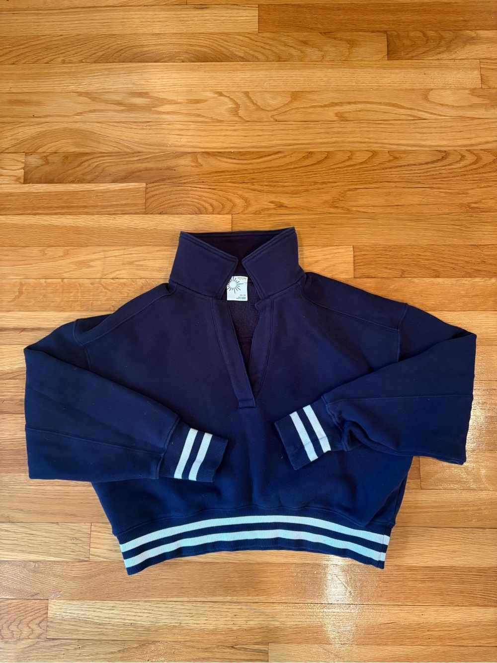 aerie Navy Funnel-Neck Pullover